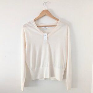 Banana Republic Ivory Wool Long Sleeve Sweater Size M